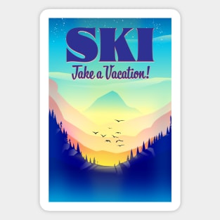 Ski Take a Vacation Magnet